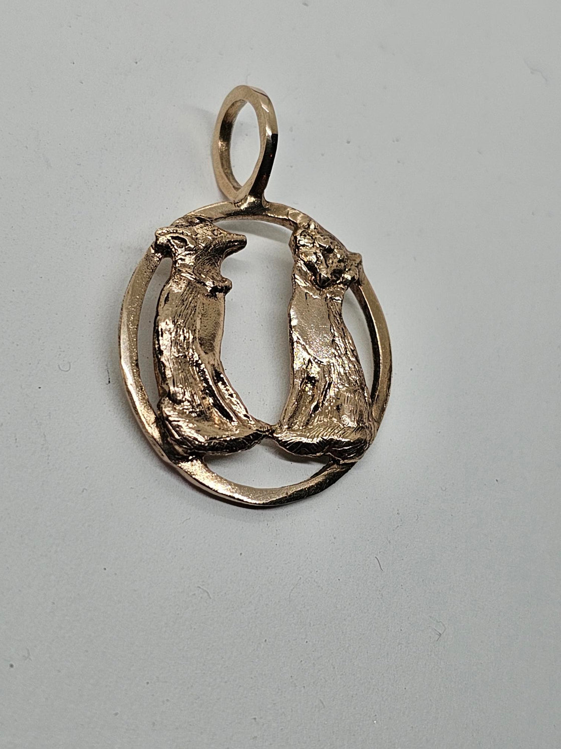 Fox Love on Circle Pendant