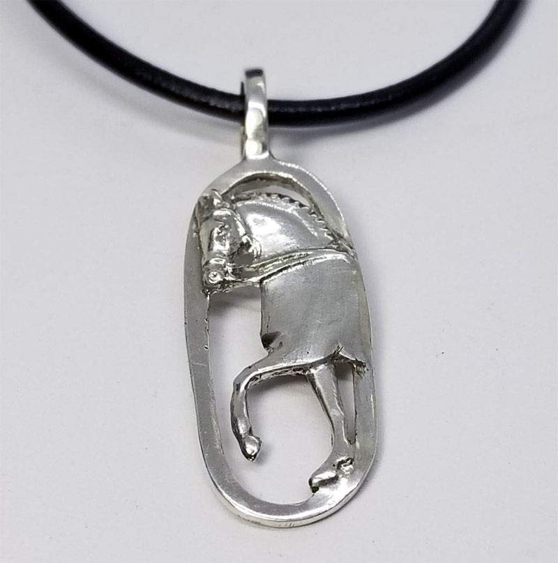 Dressage Horse Trot on Oval Large Pendant