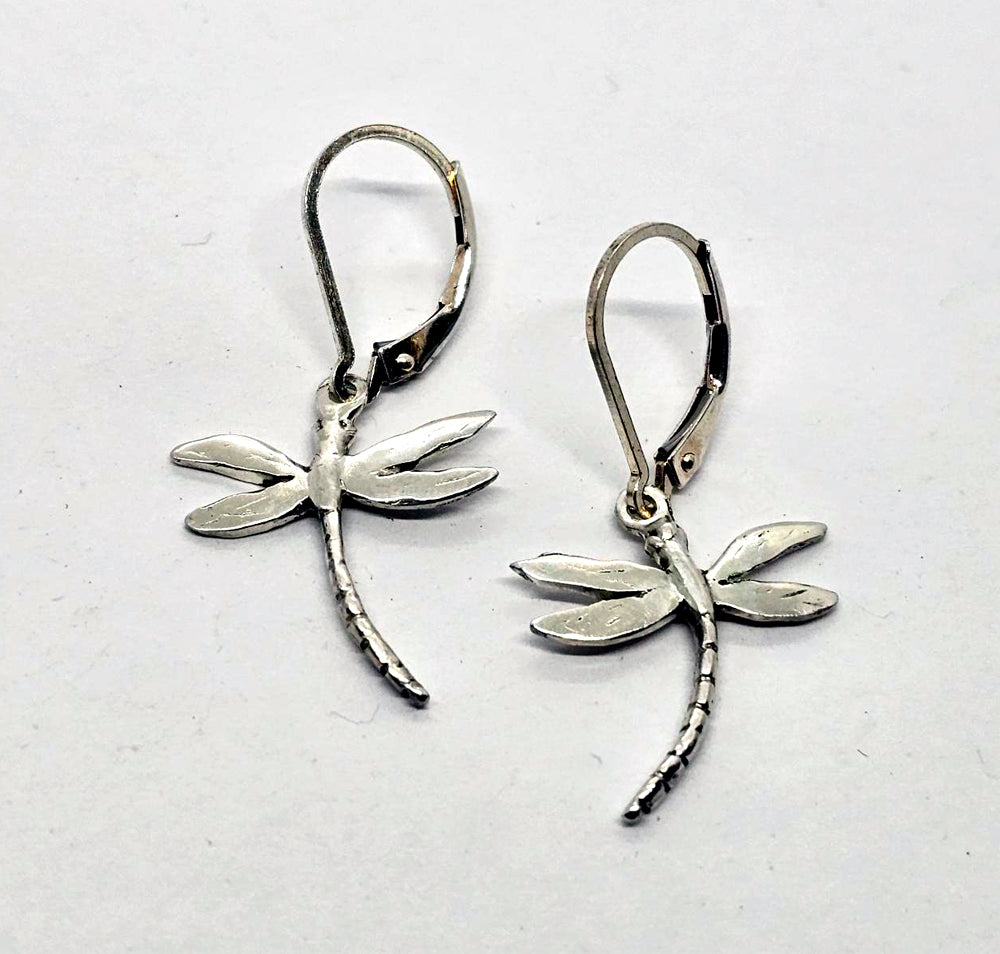 Dragonfly Lever Back Earrings Petite Size