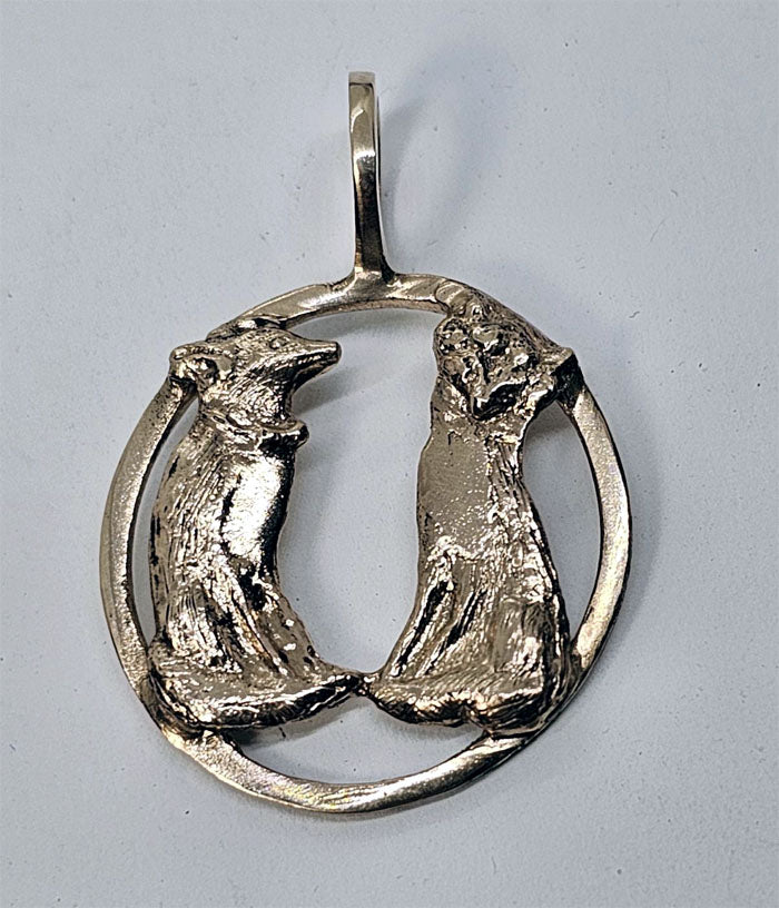 Fox Love on Circle Pendant