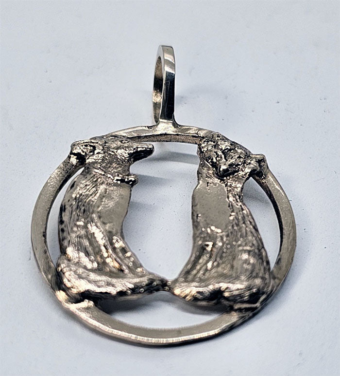 Fox Love on Circle Pendant