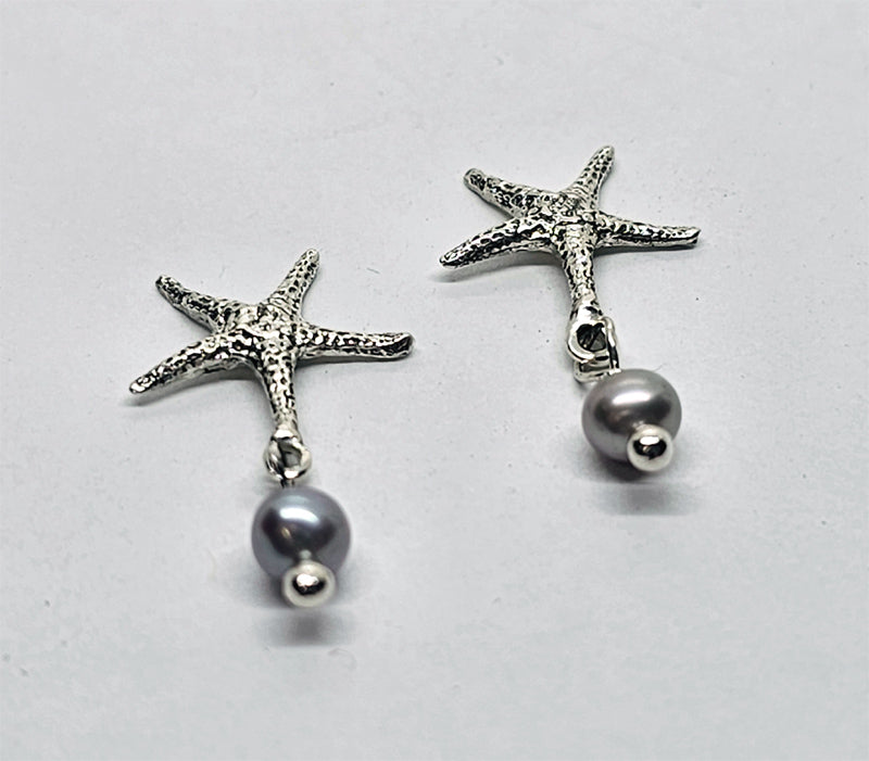 Star Fish with Pearl Drop Stud Earring