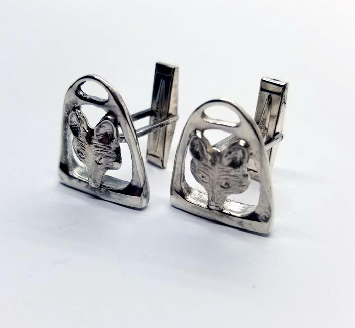 Stirrup with Fox Mask Cuff Links
