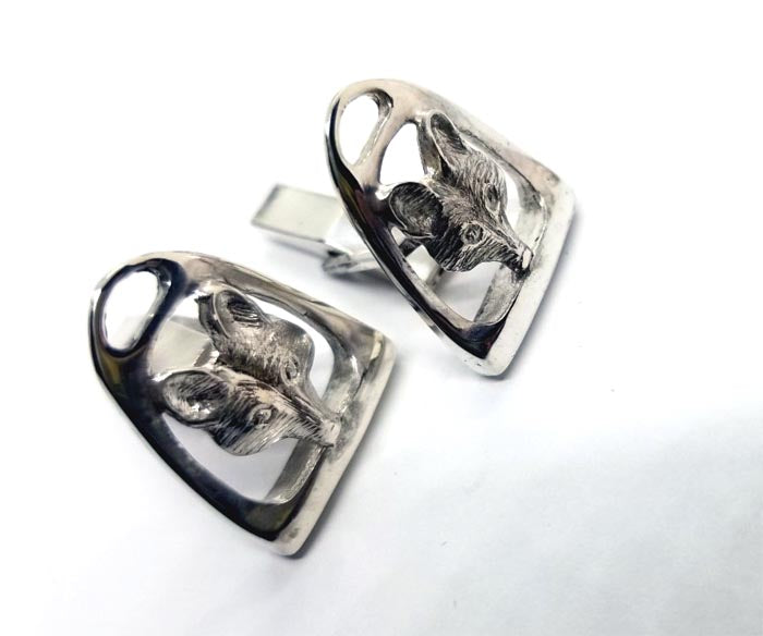 Stirrup with Fox Mask Cuff Links