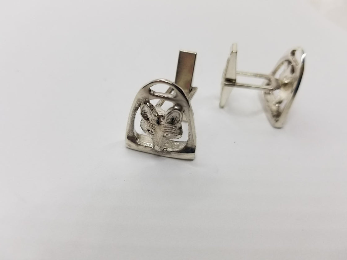 Stirrup with Fox Mask Cuff Links