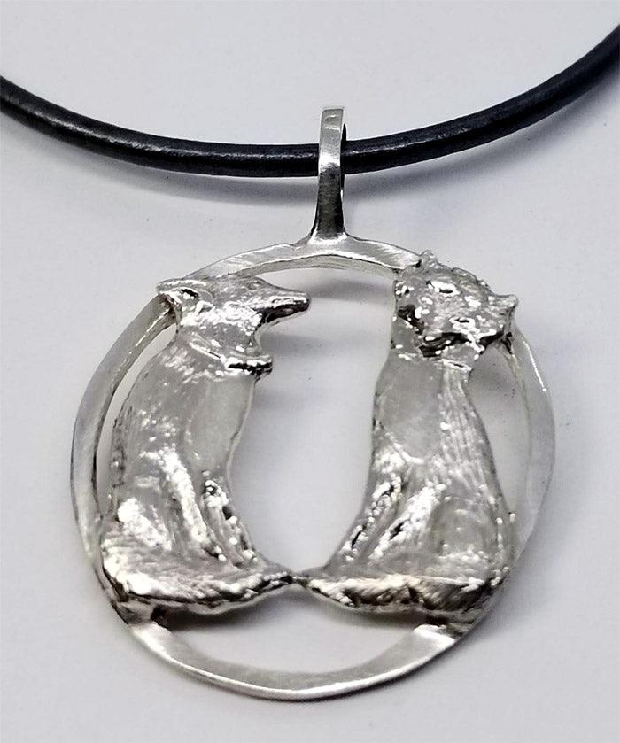 Fox Love on Circle Pendant - Tempi Design Studio
