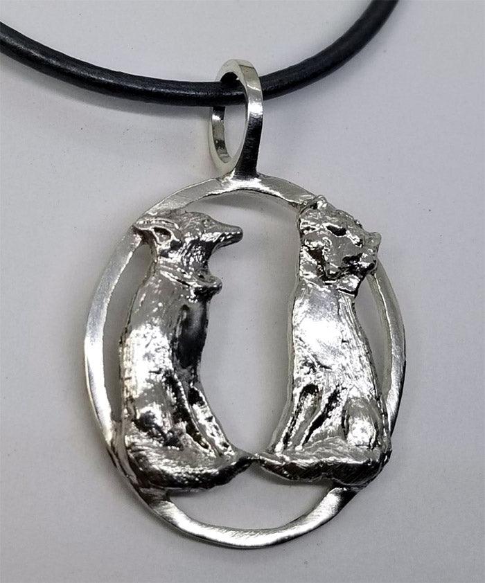 Fox Love on Circle Pendant - Tempi Design Studio