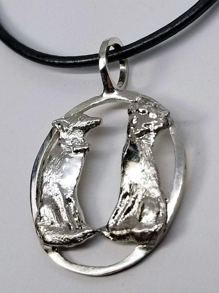 Fox Love on Circle Pendant - Tempi Design Studio