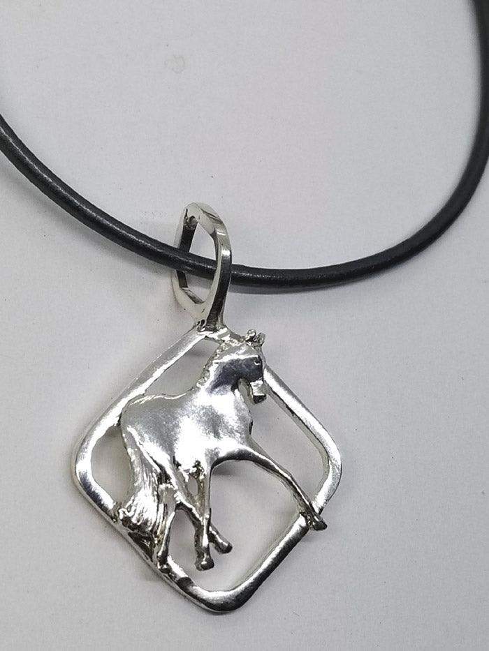 Half Pass Horse on Squared Pendant
