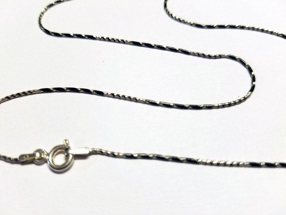 Black and White Sterling Stripe Chain Necklace