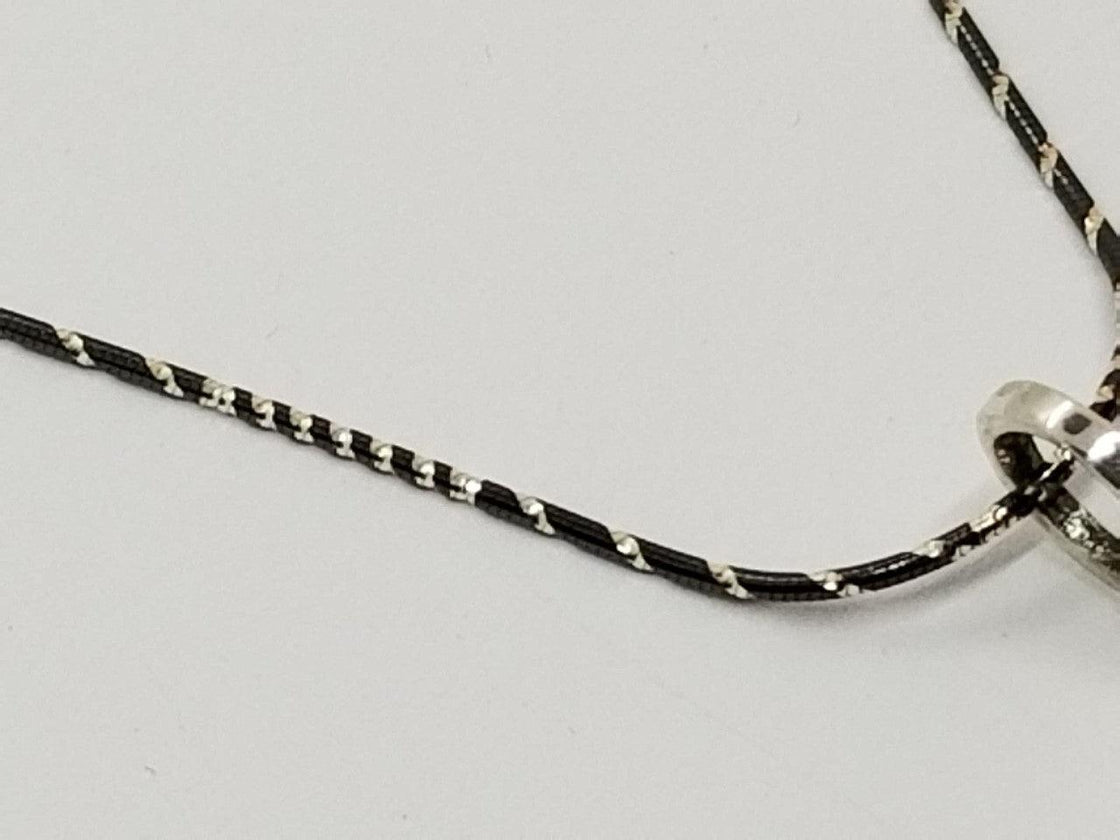 Black and White Sterling Stripe Chain Necklace - Tempi Design Studio