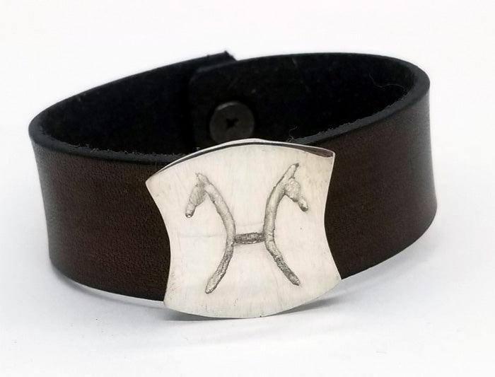 Breed Logo Slide on Leather Cuff Bracelet
