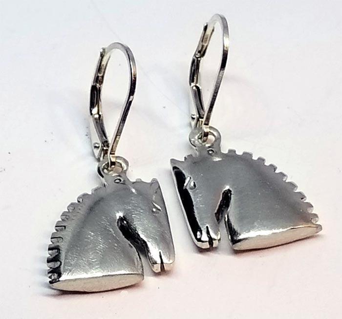 Contemporary Horse Lever Back Earrings
