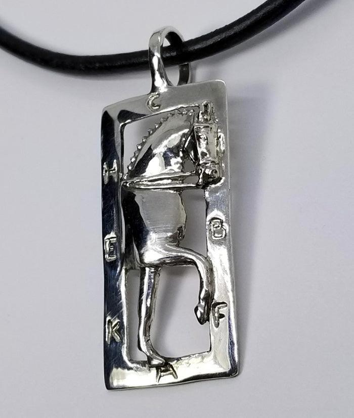 Dressage Horse and Arena Large Pendant - Tempi Design Studio