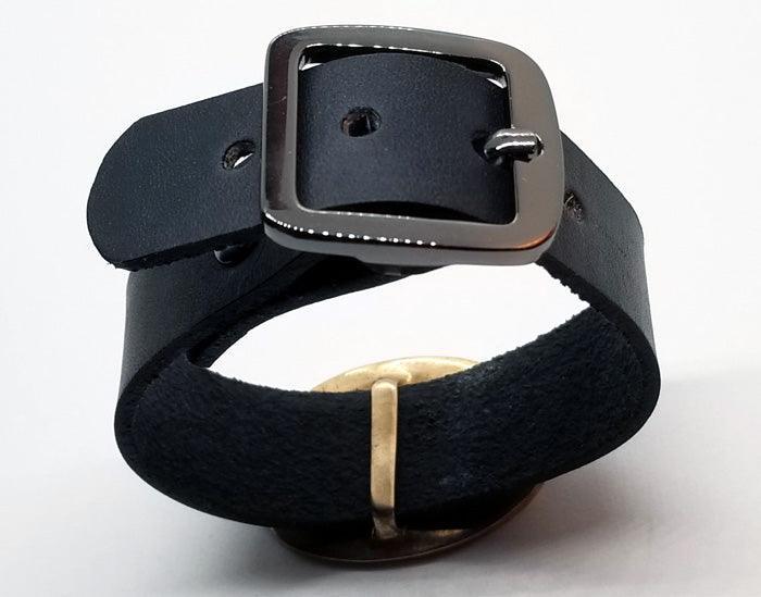 Dressage Horse and Arena Slide on Leather Cuff Bracelet - Tempi Design Studio