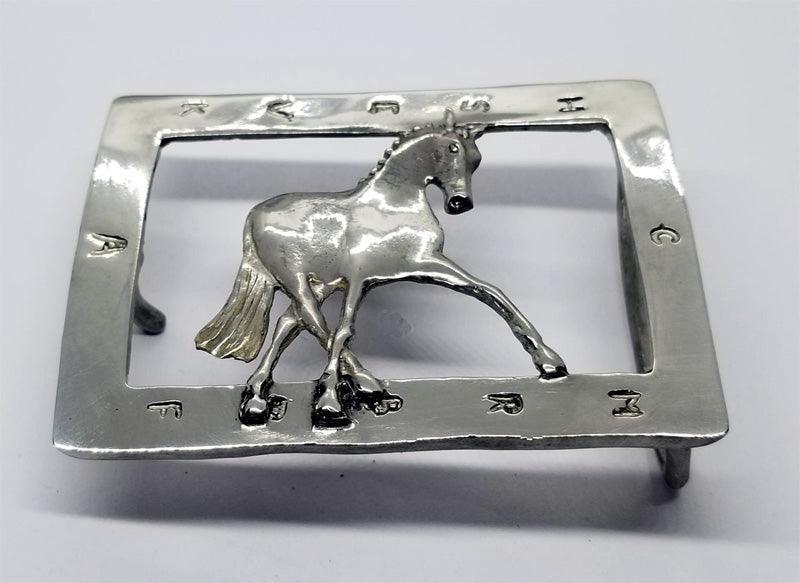 Dressage Horse Arena with Half Pass Horse Buckle Large - Tempi Design Studio