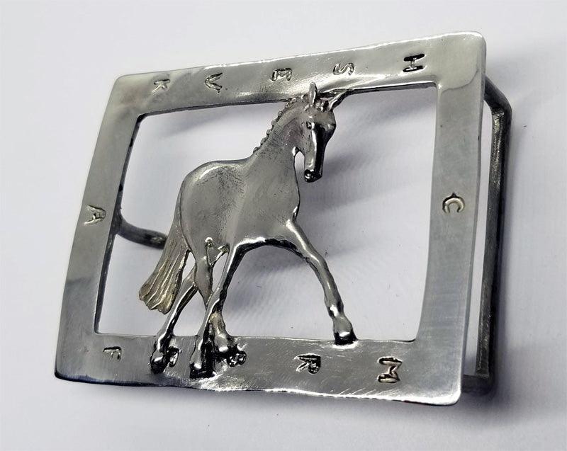 Dressage Horse Arena with Half Pass Horse Buckle Large - Tempi Design Studio