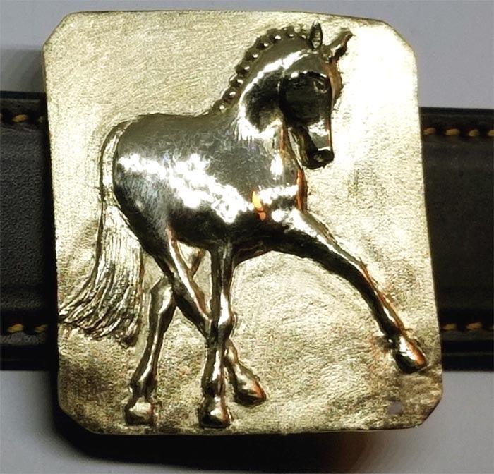 Dressage Horse Half Pass Buckle Large - Tempi Design Studio