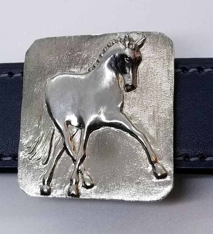 Dressage Horse Half Pass Buckle Large - Tempi Design Studio