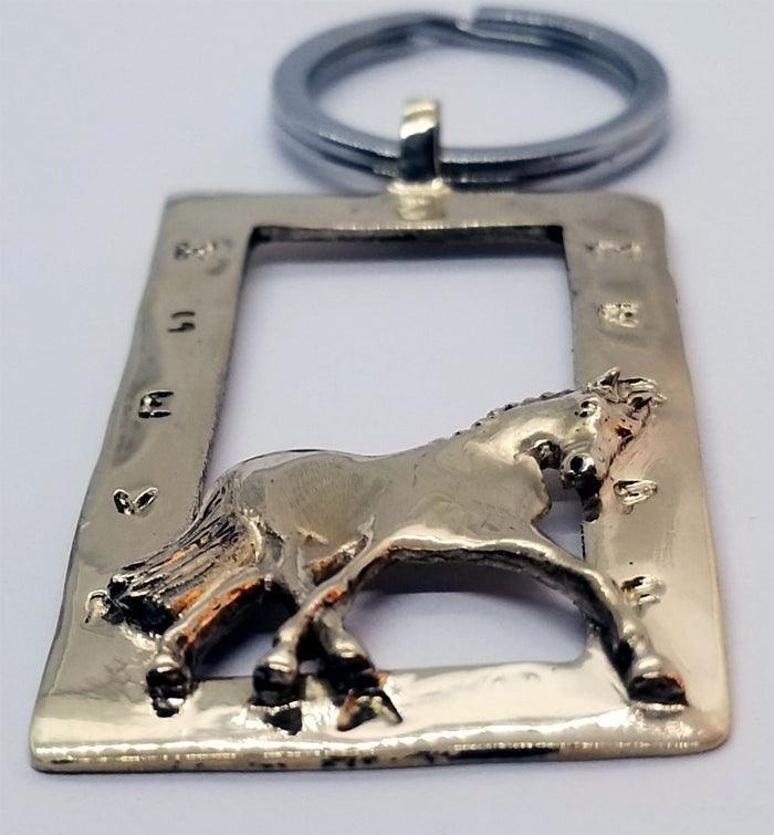 Dressage Horse in Half Pass and Arena Key Fob - Tempi Design Studio