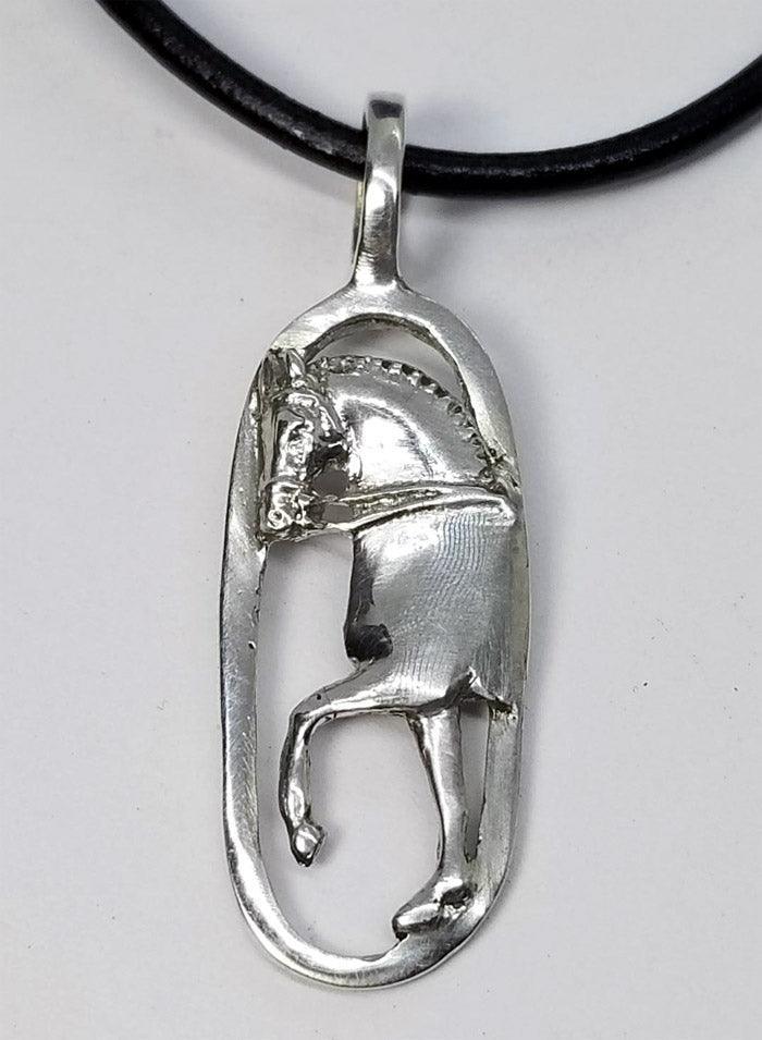 Dressage Horse Oval Pendant