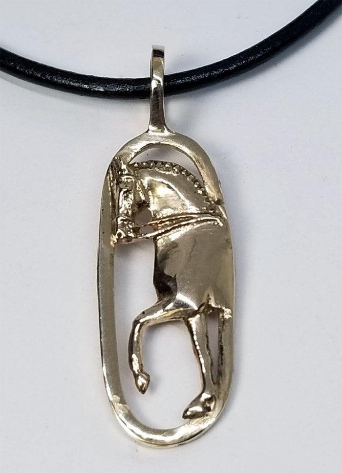 Dressage Horse Oval Pendant - Tempi Design Studio