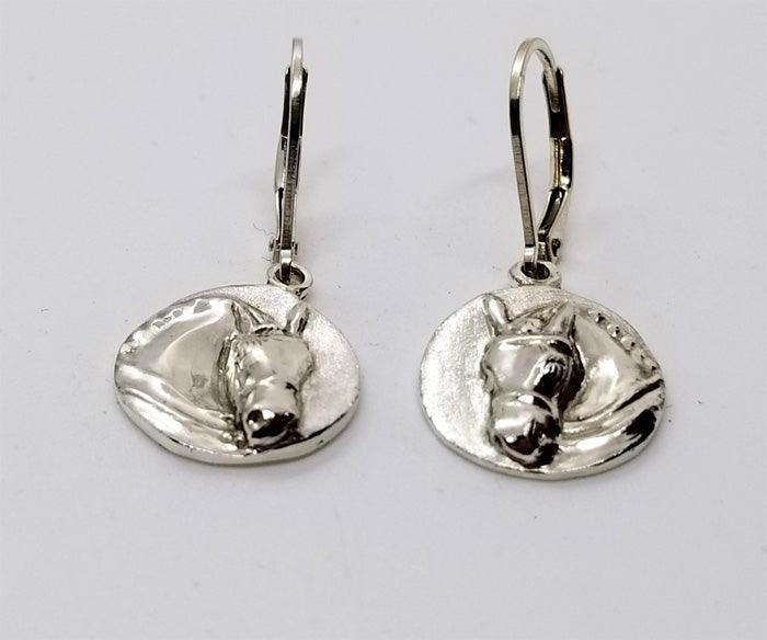 Dressage Horse Round Lever Back Earrings - Tempi Design Studio