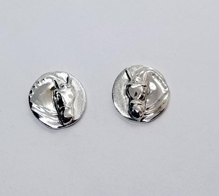Dressage Horse Round Lever Back Earrings - Tempi Design Studio
