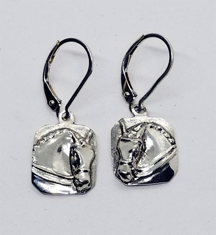 Dressage Horse Squared Lever Back/ Post  Earring - Tempi Design Studio