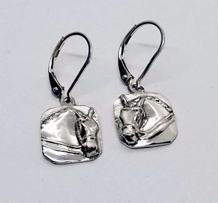 Dressage Horse Squared Lever Back/ Post  Earring - Tempi Design Studio