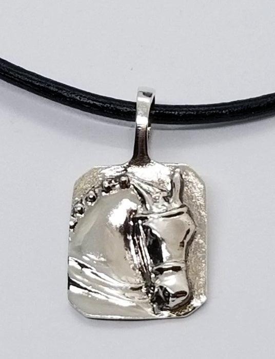 Dressage Horse Squared Pendant - Tempi Design Studio