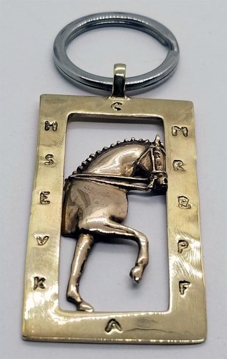 Dressage Horse Trot and Arena Key Fob - Tempi Design Studio