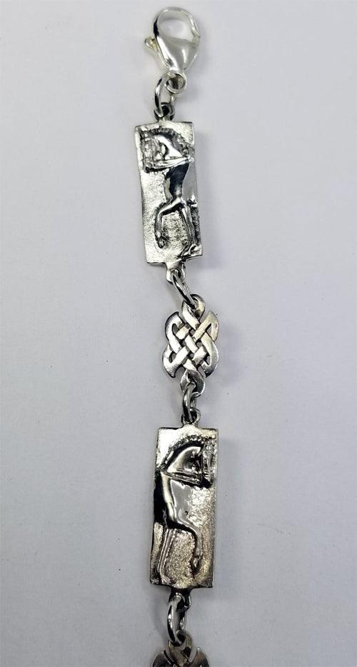 Dressage Horse Trot and Celtic Knot Linked Bracelet