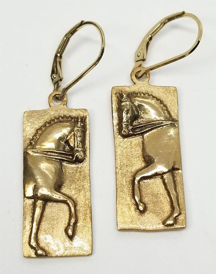 Dressage Horse Trot Lever Back Earrings Large - Tempi Design Studio