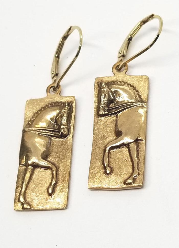 Dressage Horse Trot Lever Back Earrings Large - Tempi Design Studio