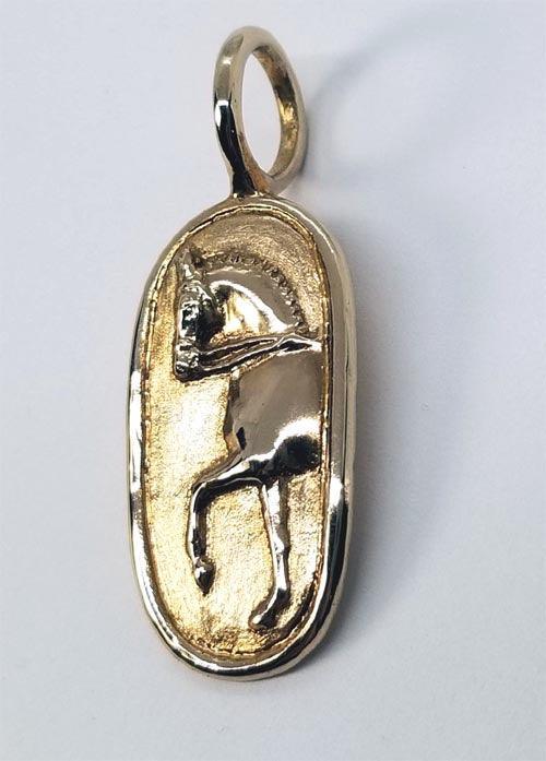 Dressage Horse Trot Medium Oval Pendant - Tempi Design Studio