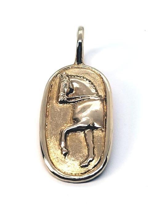 Dressage Horse Trot Medium Oval Pendant - Tempi Design Studio