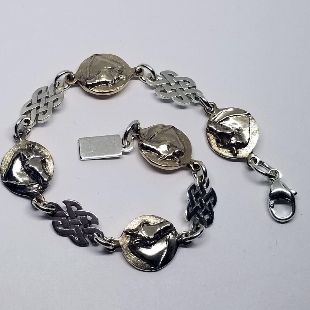 Driving Pony and Celtic Knot Linked Charm Bracelet