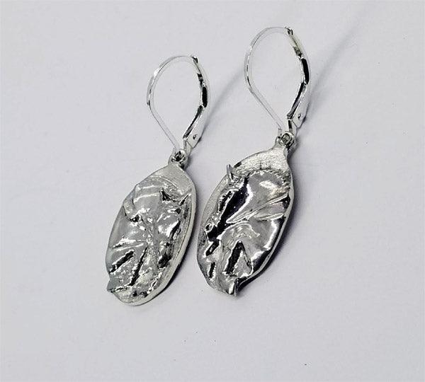 Fancy Hunter Jumper Oval Lever Back Earrings - Tempi Design Studio