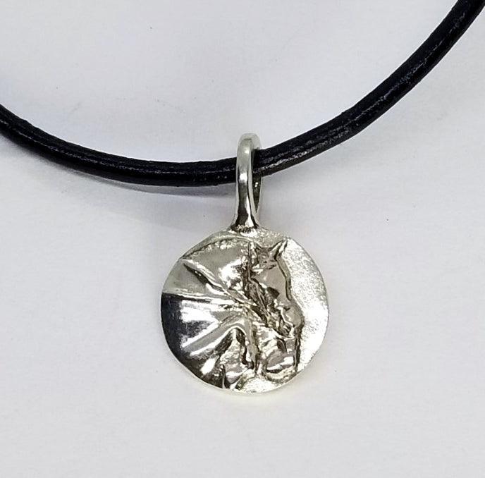 Fancy Hunter Jumper Petite Round Pendant