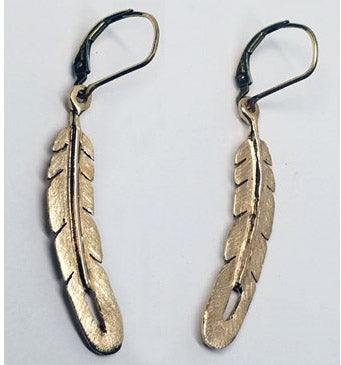 Feather Lever Back Earring