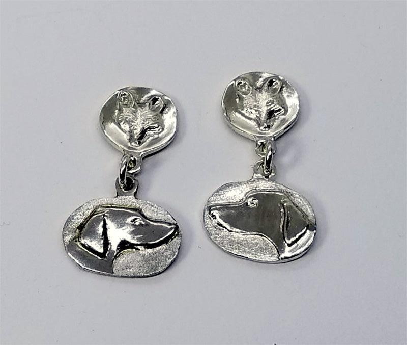 Fox and Hound Stud Earrings Petite size