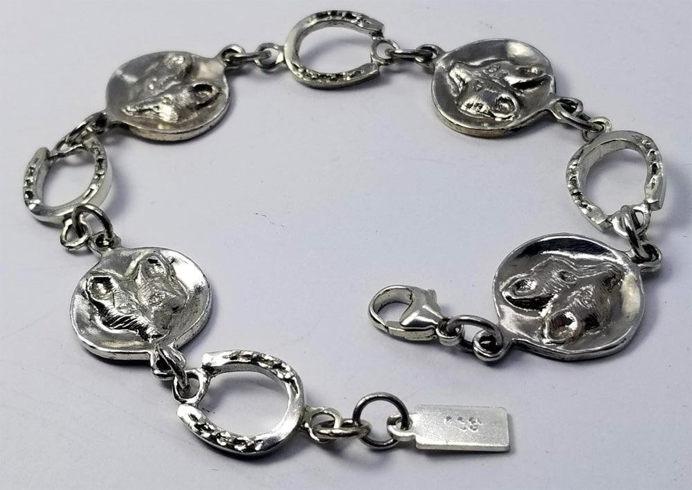 Fox Mask and Horse Shoe Linked Charm Bracelet - Tempi Design Studio
