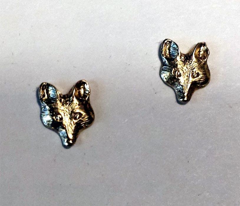 Fox Mask Face Petite Stud Earrings - Tempi Design Studio