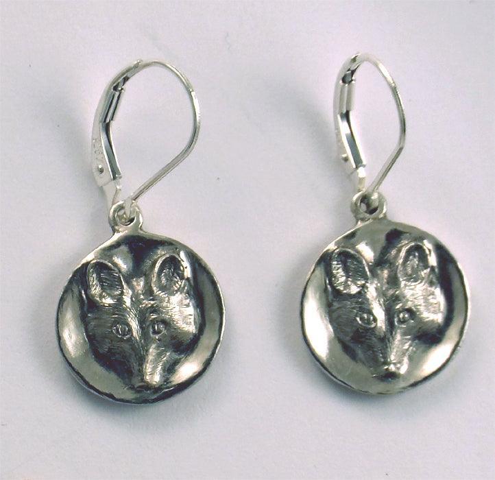 Fox Mask  Lever Back Earrings OR Fox Stud Earring