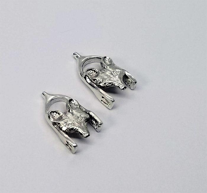 Fox Mask on  Spur Stud Earring or Lever Back Earring - Tempi Design Studio