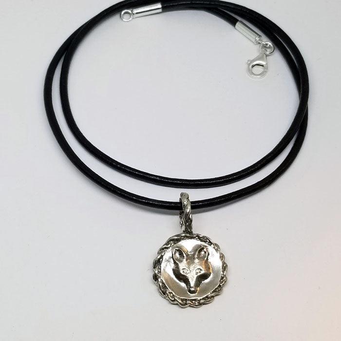 Fox Mask Pendant Small with Rope Edge