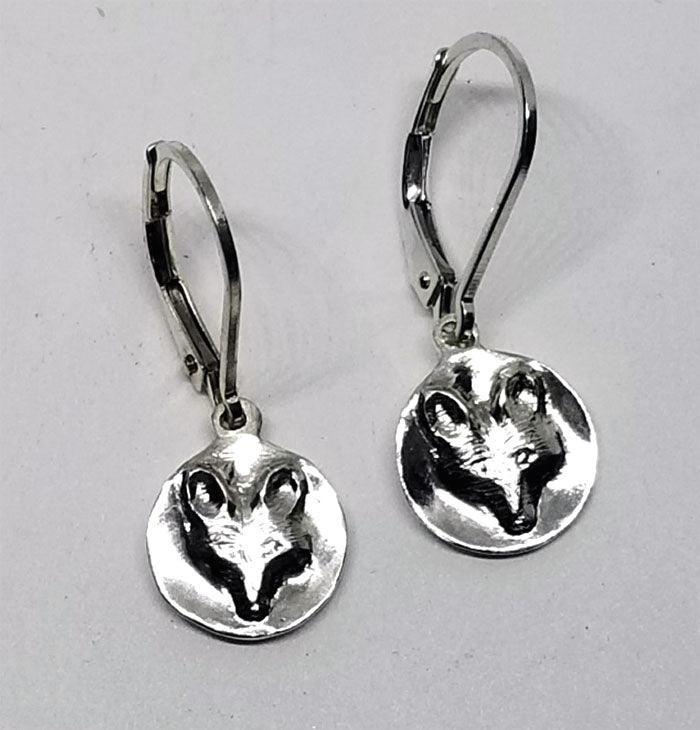 Fox Mask Petite Lever Back Earrings - Tempi Design Studio