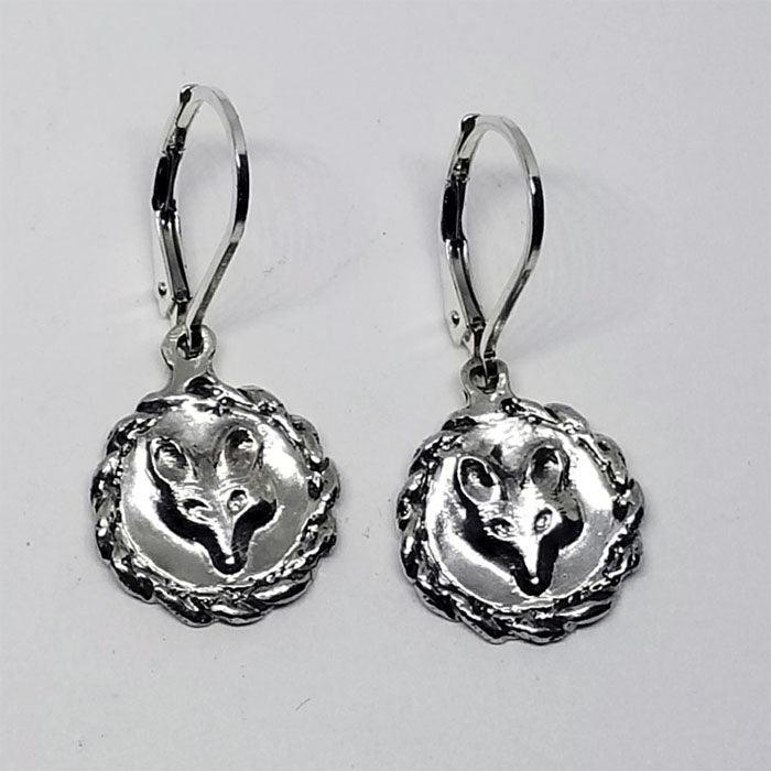 Fox Mask with Rope Edge Lever Back Earrings