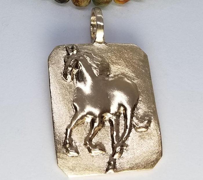 Freisian Horse Galloping Medallion